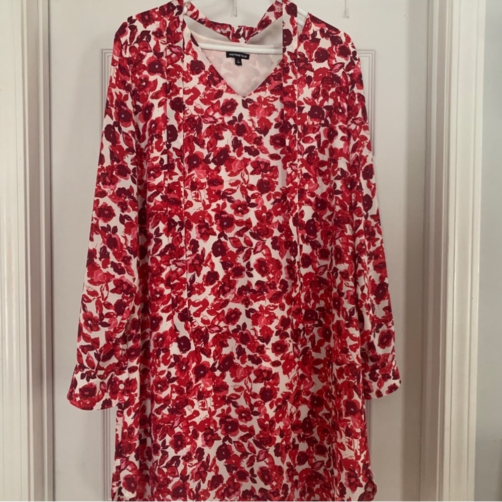 Who What Wear Red Floral Dress